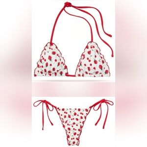 "Various Sizes" VS PINK By Frankies Bikinis Reign Bikini Set Strawberry